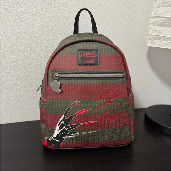 Loungefly A Nightmare On Elm Street Freddy Glove Stripe Mini Backpack - Picture 1 of 6